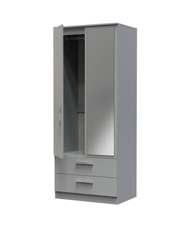 Eider Ready Assembled 2 Door 2 Drawer Mirrored Wardrobe - Kids