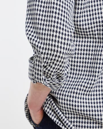Twill Houndstooth Long Sleeve Shacket