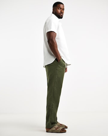 Linen Blend Elasticated Straight Fit Trouser