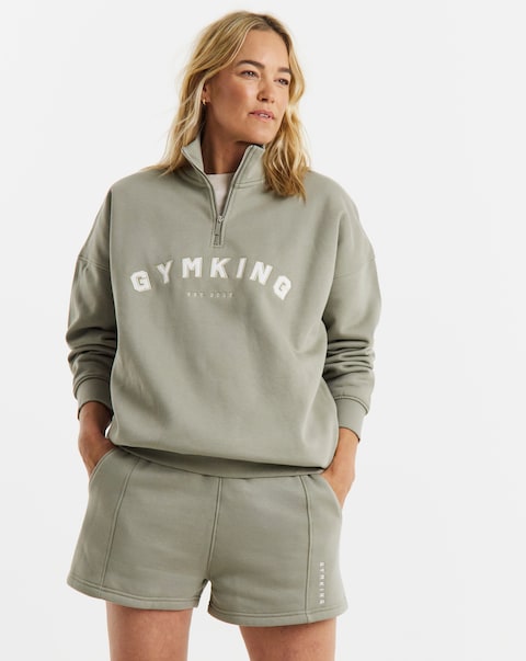 Gym King Shadow 1/4 Zip Funnel Neck