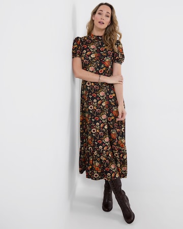 Joe Browns Autumn Florals High Neck Jersey Maxi Dress
