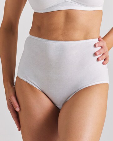 Pretty Secrets 4 Pack Value Cotton Full Brief Knickers -White