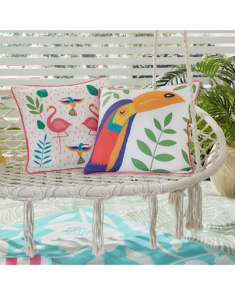 Fusion Tropical Flamingo Outdoor Filled Cushion