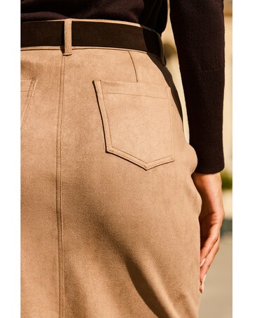Sosandar Luxe Faux Suede Pencil Skirt