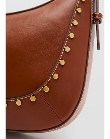 Mango Studded Saddle Shoulder Bag