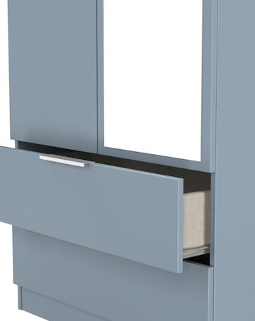 Humber Ready Assembled 2 Door 2 Drawer Mirrored Wardrobe - Kids