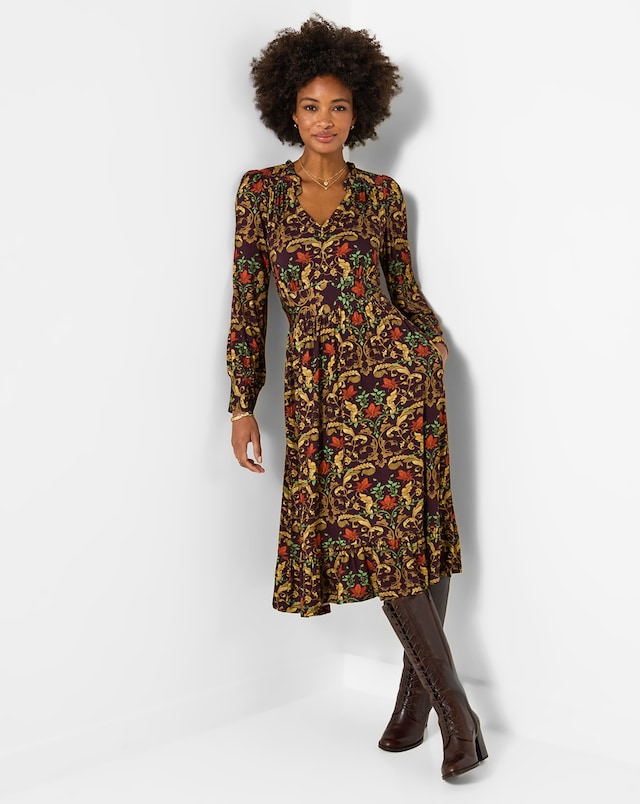 joe brown dresses debenhams Women's Browns traction-low Long V-Neck Pumpkin Bridesmaid Colour:Almond