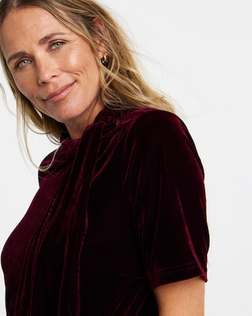 Black Velvet Tie Neck Top