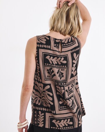 Slash Neck Linen Mix Shell Top