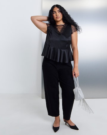 Simply Be Black Lace Trim Insert Cami