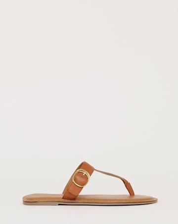 Fortune Leather Toe Post Sandals - Wide Fit (E)