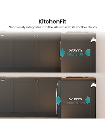 Hisense 5i 9kg KitchenFit Heat Pump Dryer Black