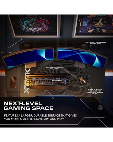 X Rocker Panther Evo 120cm Gaming Desk with Mousepad - Black