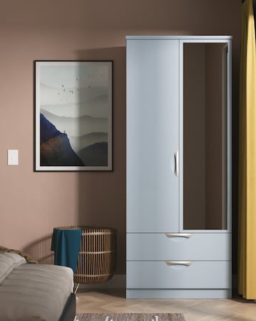 Haydn Ready Assembled 2 Door 2 Drawer Mirrored Wardrobe - Kids