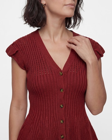 Knitted Frill Sleeve Vest