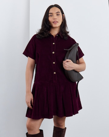 Burgundy Cord Mod Dress