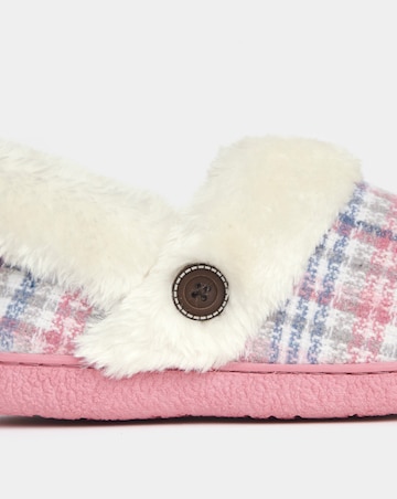 Cushion Walk Checkered Cosy Full Slippers - Wide Fit (E)