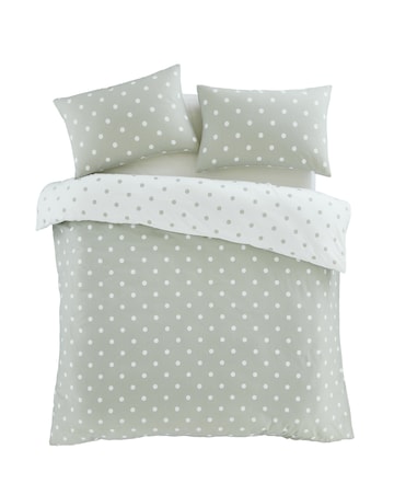 Catherine Lansfield Brushed Polka Dot Duvet Cover Set