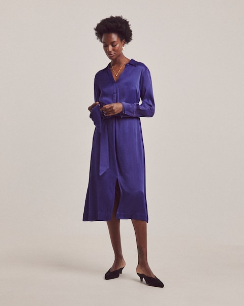 Anthology Satin Shirt Dress