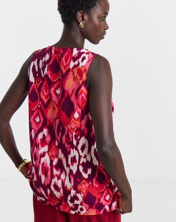 Printed V Neck Woven Vest