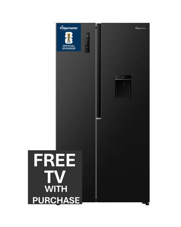Fridgemaster MS91558DEB Non-Plumbed Total No Frost American Fridge Freezer Black