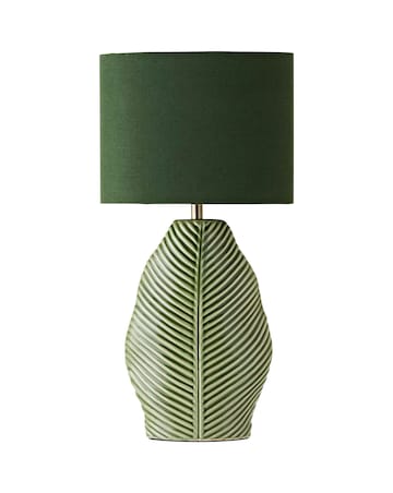 ValueLights Paloma Leaf Embossed Ceramic Table Lamp