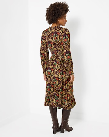 Joe Browns Elegant Leaves Long Sleeve Jersey Midi Dress