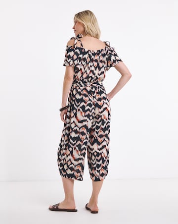 Textured Crinkle Tie Strap Jumpsuit