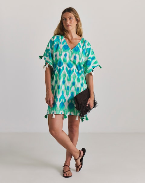 MAGISCULPT Tassel Trim Beach Kaftan