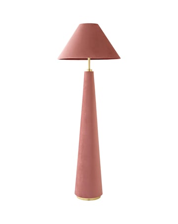 ValueLights Martha Pink Velvet Floor Lamp