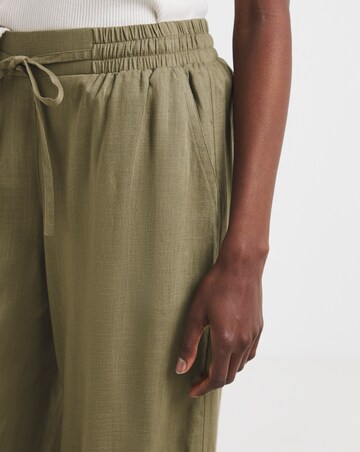 Linen Mix Wide Leg Trousers