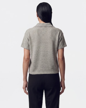 Grey Short Sleeve Polo Jumper