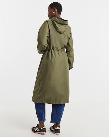 Khaki Longline Lightweight Raincoat