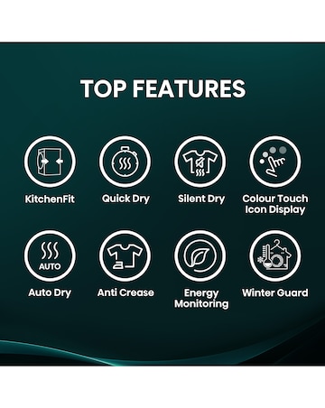 Hisense 3i 9kg KitchenFit Heat Pump Dryer Black