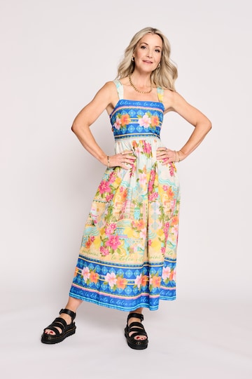 Strappy Print Prom Dress
