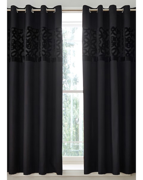 Catherine Lansfield Lattice Cut Velvet Curtains
