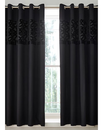 Catherine Lansfield Lattice Cut Velvet Curtains