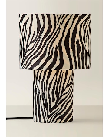 ValueLights Nessa Zebra Velvet Table Lamp