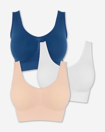 Pretty Secrets (3 Pack) Comfort Tops (Fits A-D) Navy/Blush/White