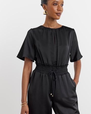Joanna Hope Black Satin Jumpsuit