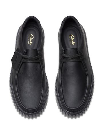 Clarks Torhill Lo Leather Shoe - Black