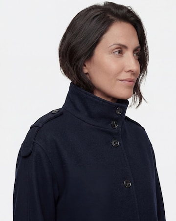 Navy Funnel Neck Short Jacket