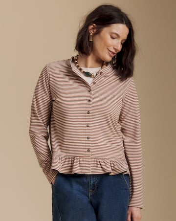 Julipa Peplum Stripe Jersey Cardigan