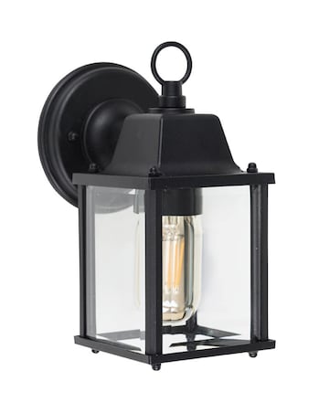 ValueLights Allgreave IP23 Black Outdoor Wall Light Lantern - Bulb Included