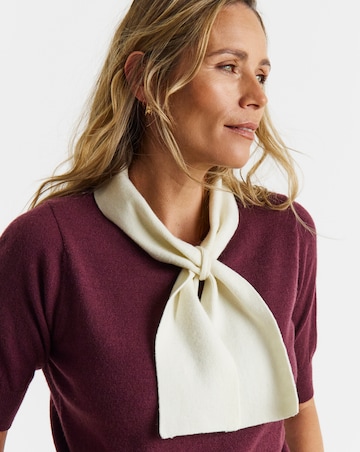 Tie Neck Short Sleeve Jumper
