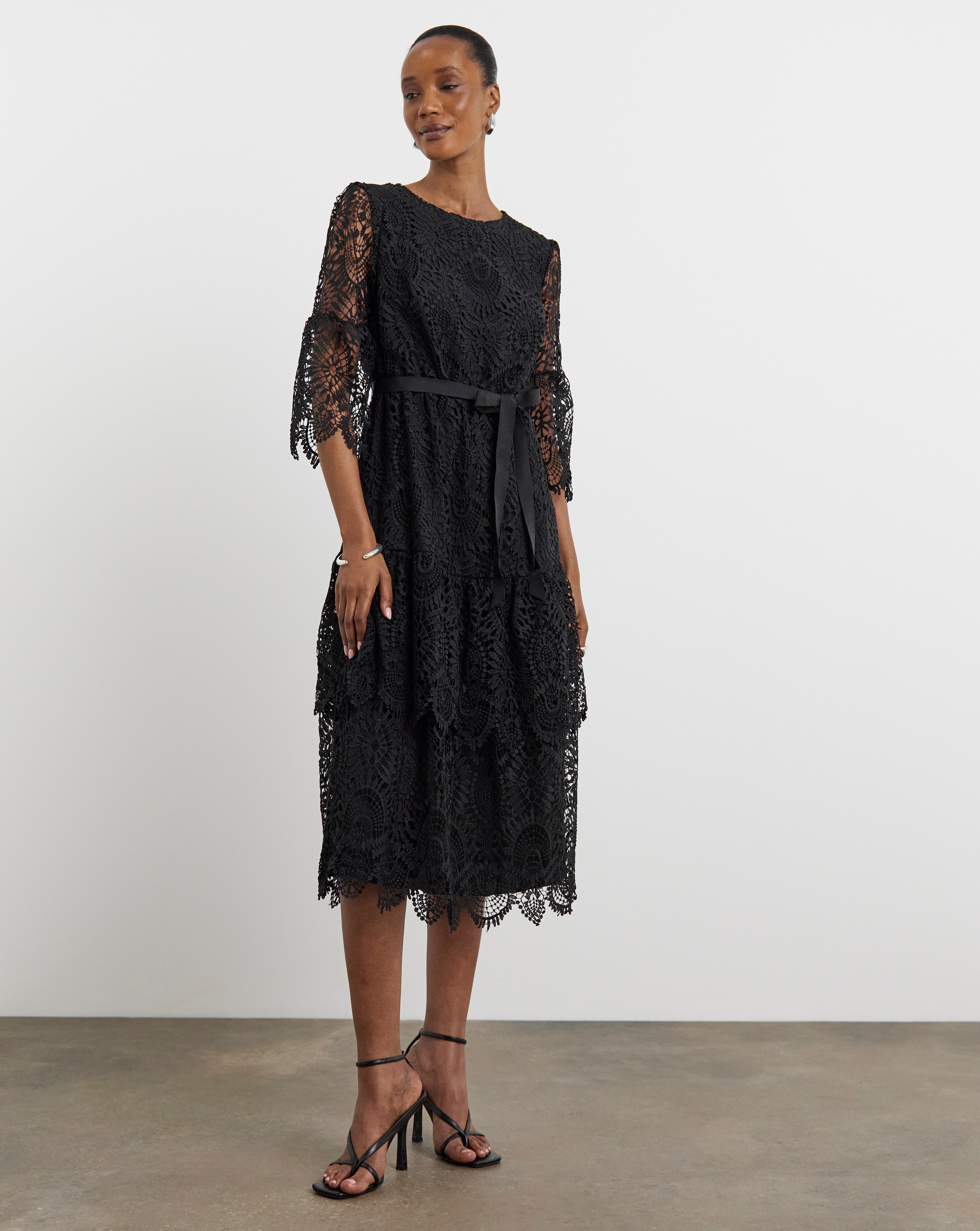 Joanna Hope Pleated Dress With Lace Detail | JD Williams