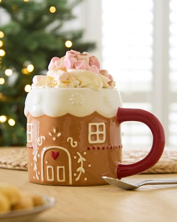 Gingerbread Kitchen House Shaped Mug and Hot Chocolate