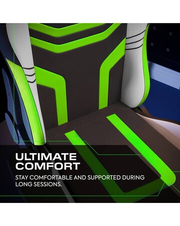 X Rocker Agility Compact Ergonomic PC Gaming Chair for Juniors - Green