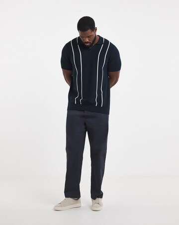 Stripe Open Neck Knitted Polo