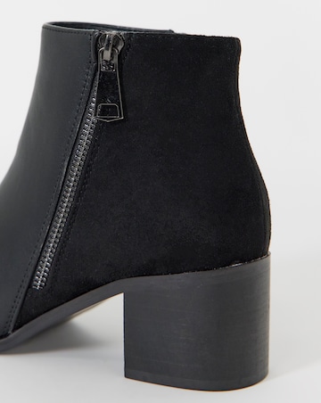 Cushion Walk Side Zip Heeled Shoe Boots - Wide Fit (E)